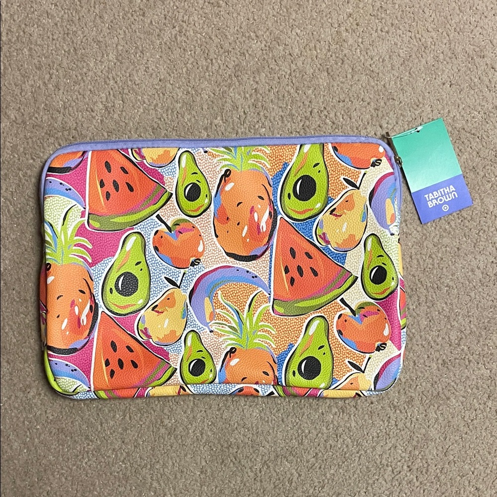 Tabitha Brown Colorful Fruit Print Electronics Bag